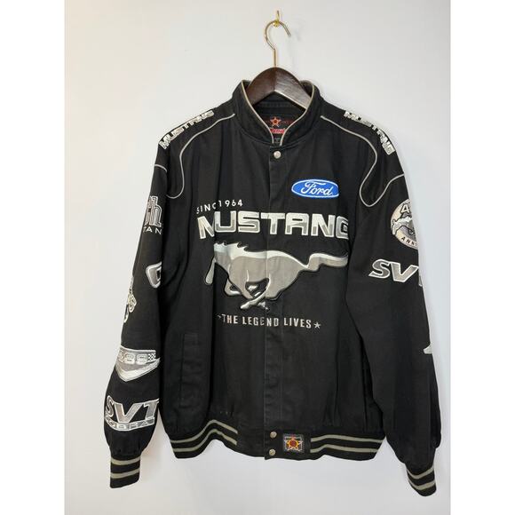 VGT H Designs Ford Mustang 40th Cobra SVT Racing Jacket Black Embroidered 2XL